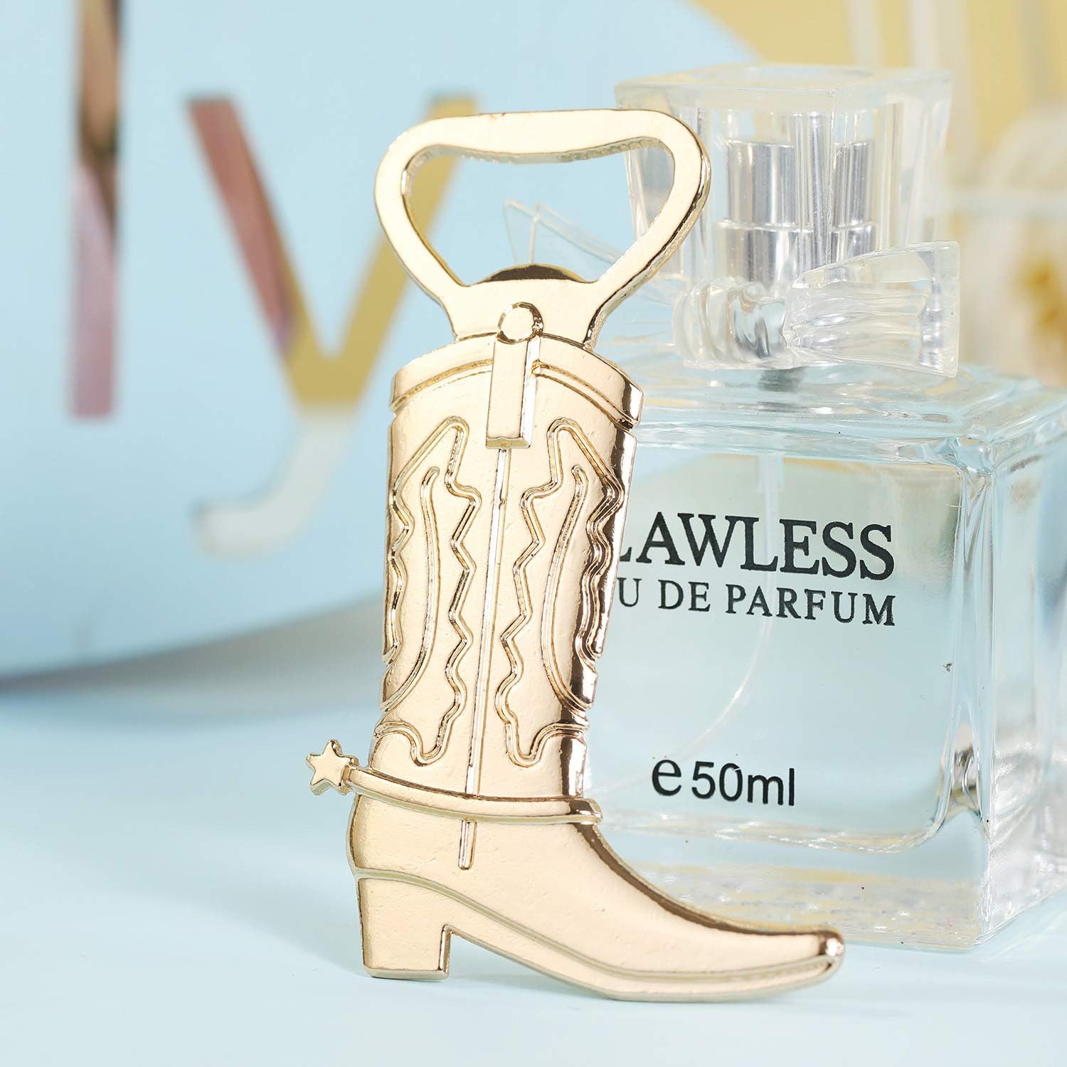 PARTYGOGO 12 Pcs New Cowboy Boot Bottle Opener Favors for Wedding Party Bridal Shower Baby Shower or Birthday Party Decor, Party Souvenirs and Decoration,Groomsman Gift (Gold, 12)