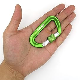 Outmate 12kN 3.2x2 Heavy-Duty Carabiner Clips - Durable, Lightweight Aluminum Alloy Carabiners for Hiking, Camping, Keychains, Dog Leashes, Hammocks & More(Screw gate,2 Grass Green)