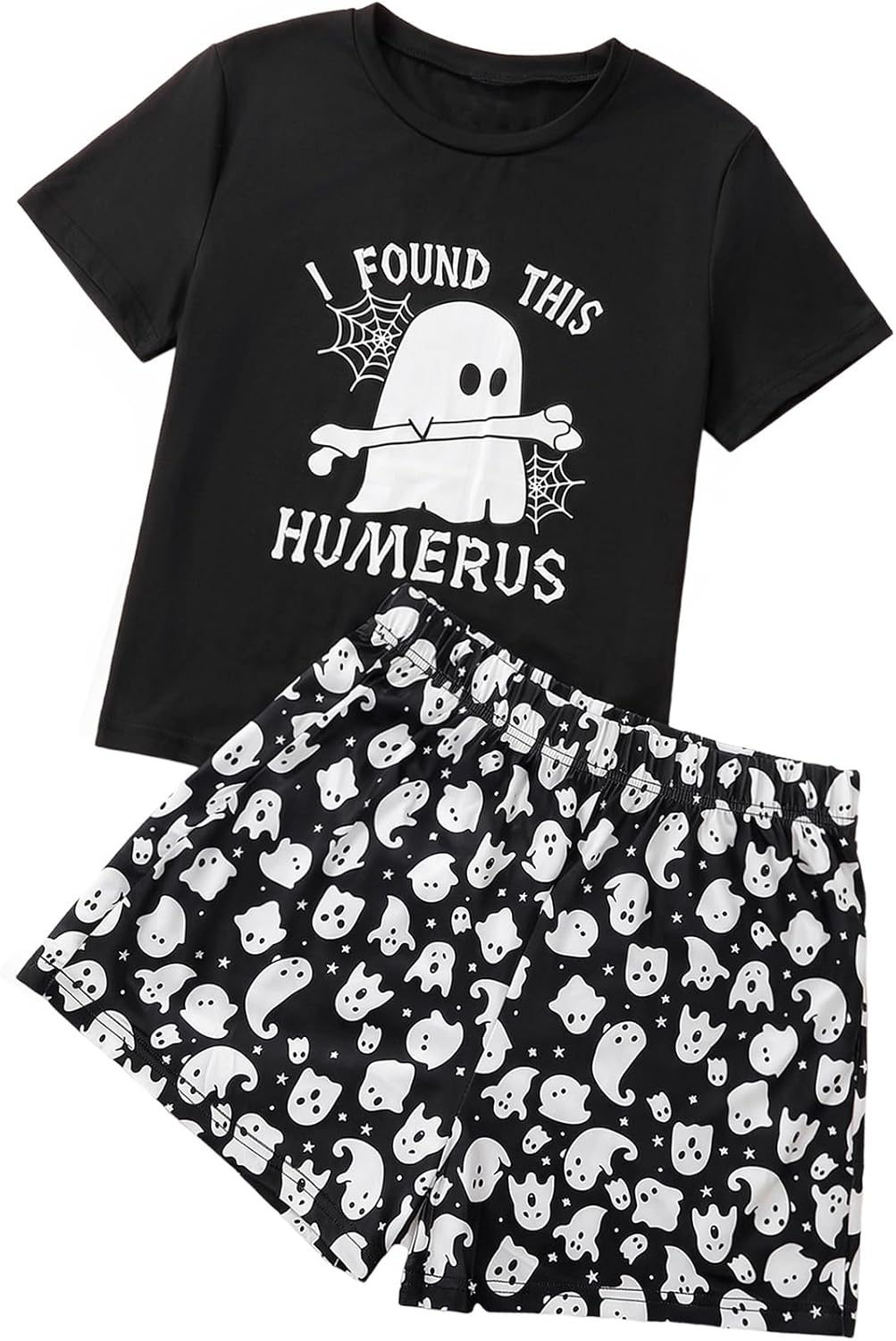 Laqeyko Cute Pajamas for Women Set Short Sleeve Tops and Shorts for Holiday