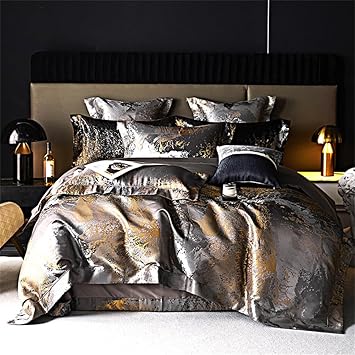Jacquard Bedding Set Cotton Queen King Size Duvet Cover Set Bed Sheet Pillowcases,1,220x240cm 6pcs