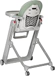 Peg Perego Siesta, Chaise Haute Pliable & Repose-tête qui Grandit avec Bébé, Hauteur Réglable, Nettoyage Rapide & Roues Faciles à Pousser pour Bébé et Tout-Petit, Fabriqué en Italie, Menthe (Vert)