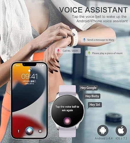 Miniatura 4 de Reloj inteligente para mujer responderhacer llamadas rastreador de fitness para teléfonos Android e iOS reloj inteligente impermeable con pantalla