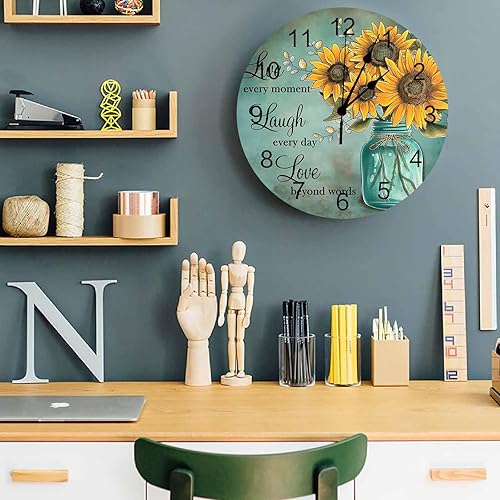 Miniatura 6 de Artwork Store Reloj de pared sin tictac para cocina, sala de estar, dormitorio, oficina, escuela, baño, decoración de baño, botella de tarro de