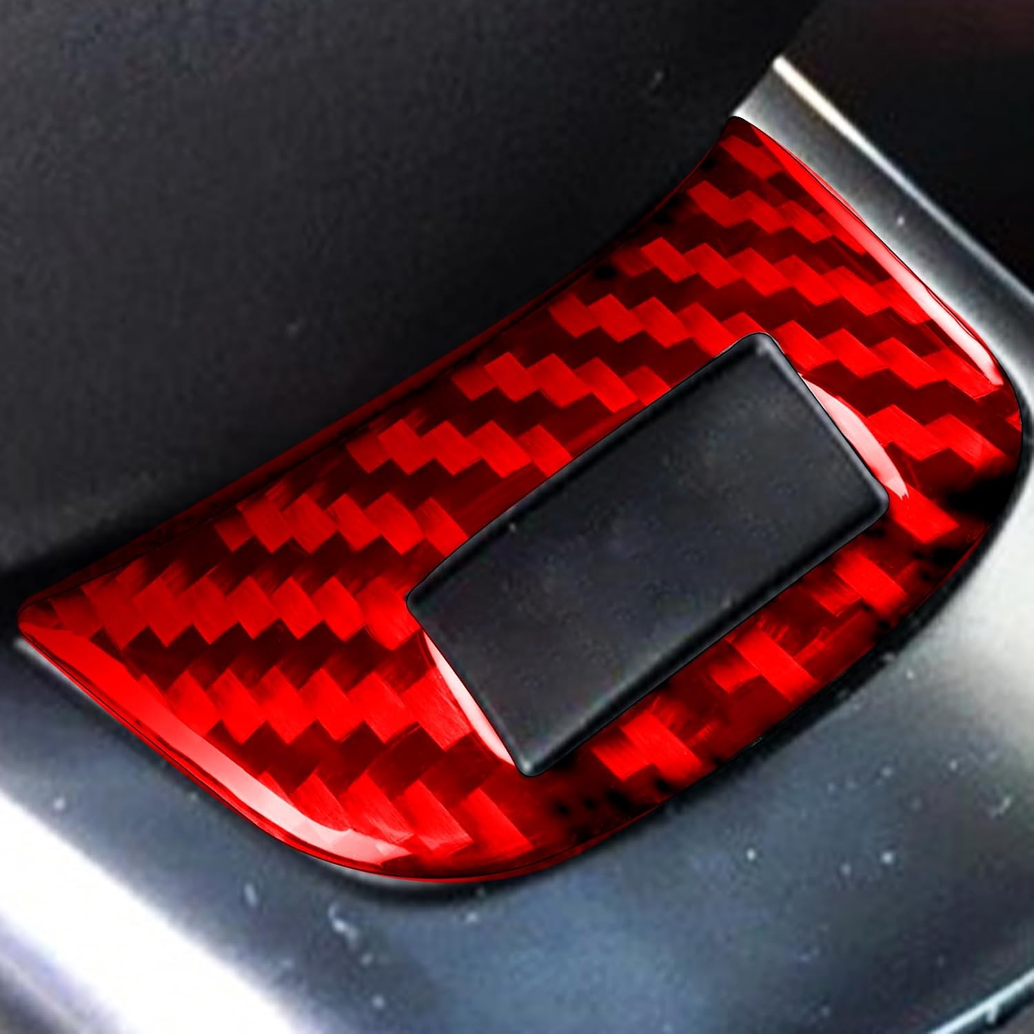 Real Premium Carbon Fiber Sticker Compatible with Audi A3 S3 RS3 8V 2013 2014 2015 2016 2017 2018 2019 Car Main Driver Side Dashboard Decor Auto Interior Accessories Decal Style B Red