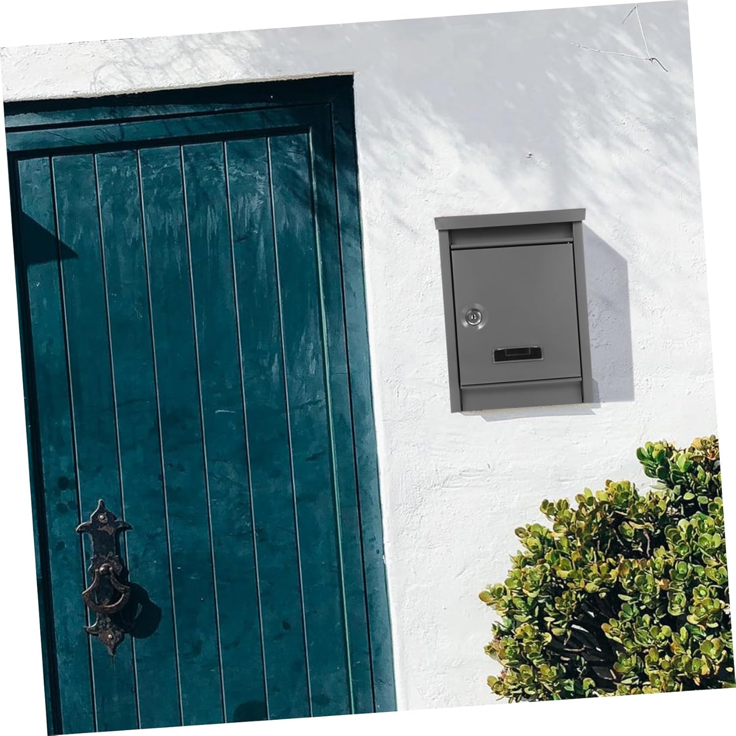 Vaguelly Rainproof Mailbox Lock Outdoor Metal Mailbox for Cash Security Lock Vintage Design Grey