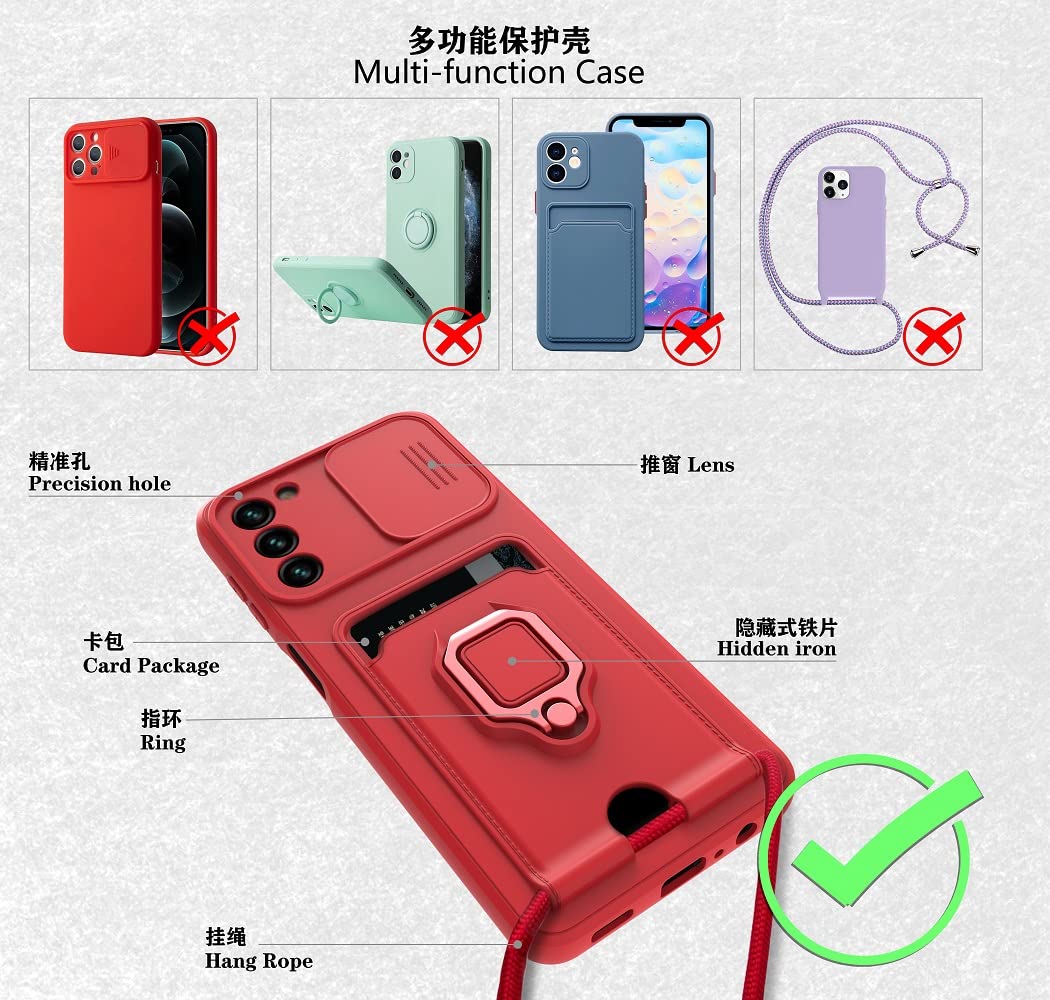 Custodia Motorola Moto G42 4G Con Protezione Fotocamera Scorrevole - Anello E Supporto Magnetico - Nero