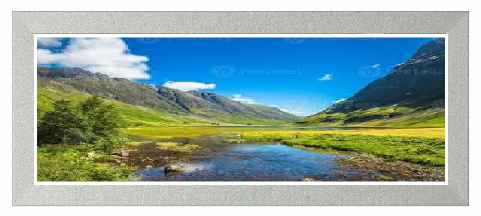 Modern Picture Photo Frame Acrylic Glass Wood Poster Frame Silver 80cm x 45cm Wall Mounted Frames