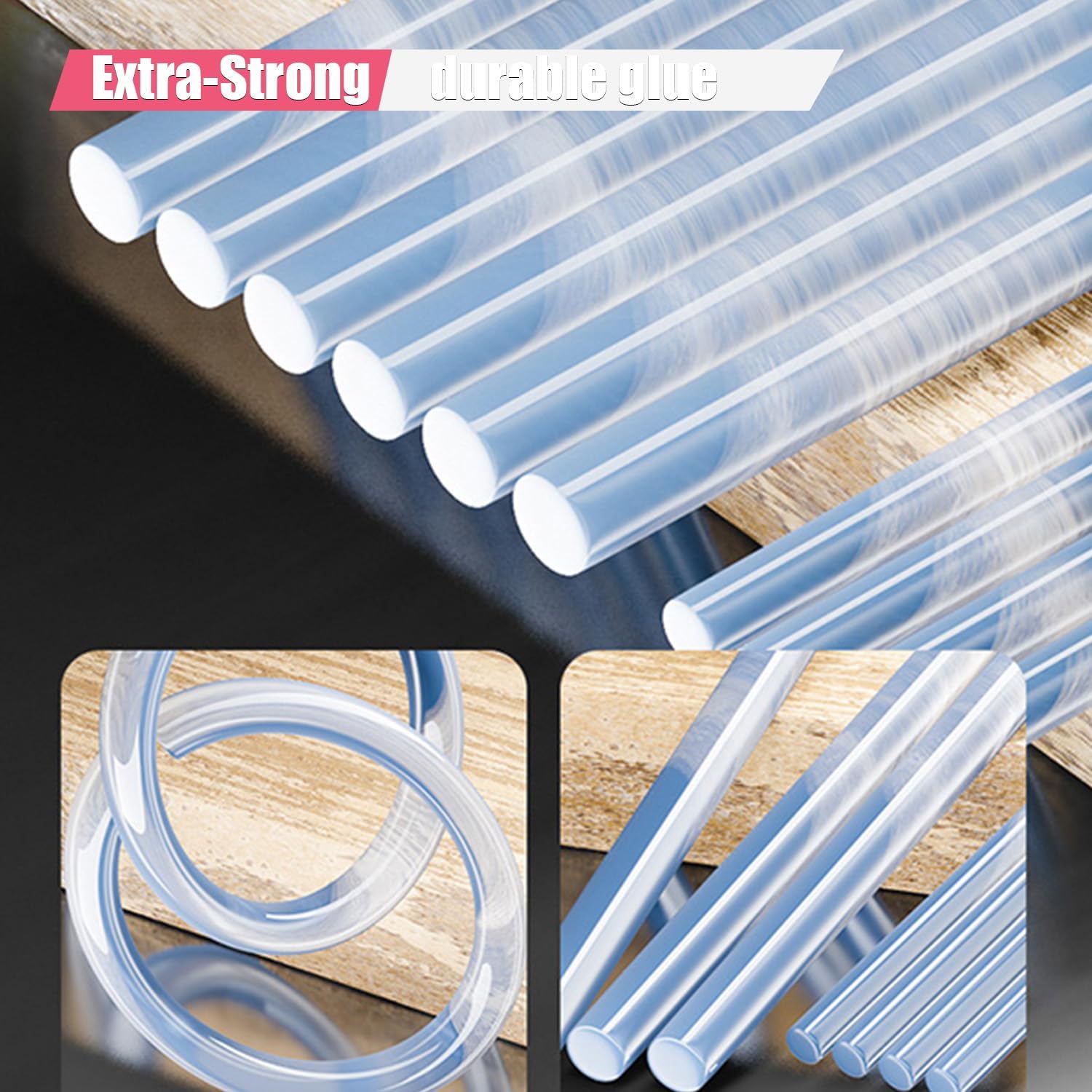 BLEDS 200Pcs Mini Hot Glue Sticks 0.27"x4" for Mini Glue Guns DIY Crafts | Powerful lasting adhesion firmly bonds wood, fabric, glass, plastic and ceramic for stable daily handmade projects