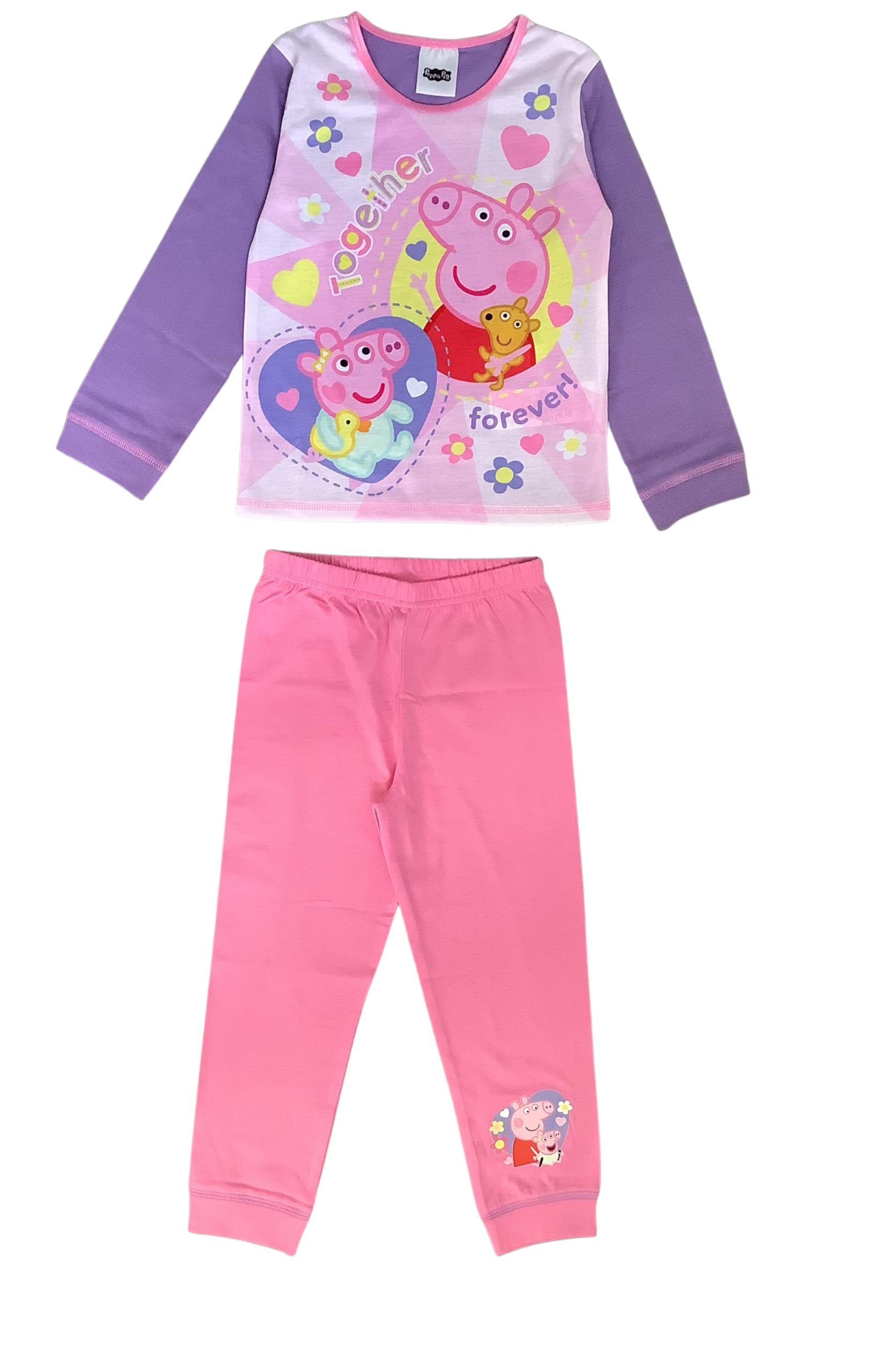 Peppa Pig Girls Pyjamas featuring Peppa and Evie Together Forever!, Multicoloured. Age 2-3 Years
