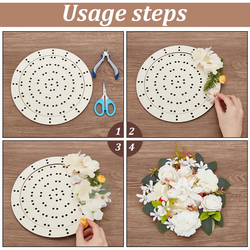 6 Stück DIY Holzkranzrahmen – 25 Cm Durchmesser – Mit Vorgeschnittenen Löchern – Perfekt Für Basteln, Hochzeit, Weihnachten & Deko