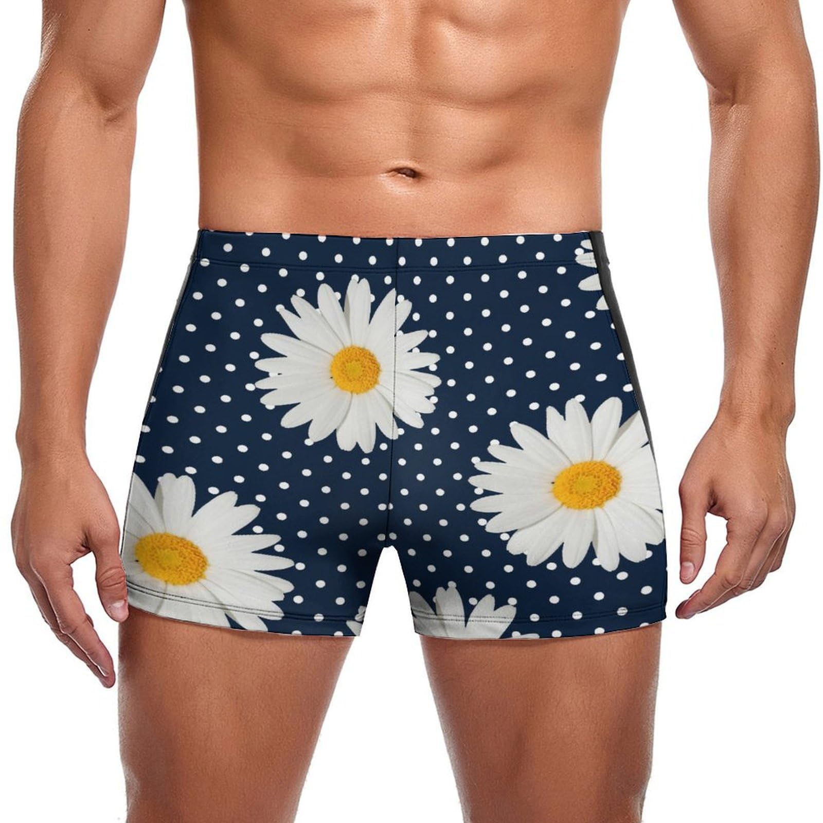 Slip de bain boxer homme au séchage rapide motif daisy unique - 7