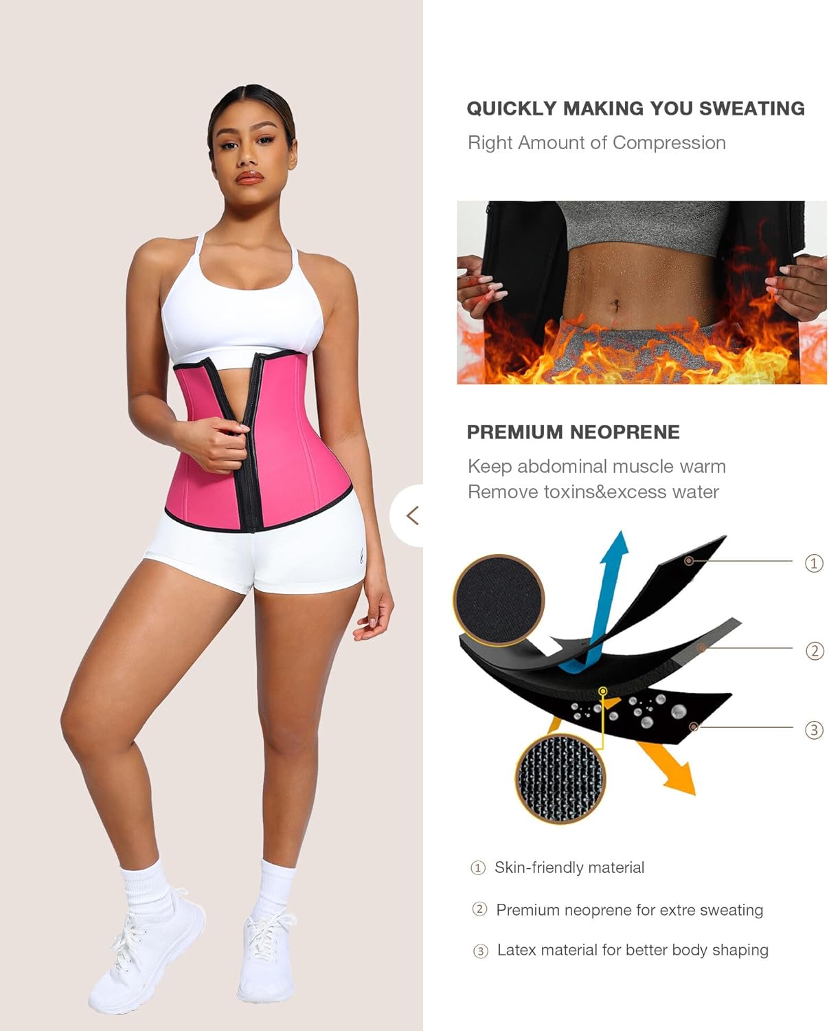 Lover-Beauty Waist Trainer for Women Belly Fat Workout Waist-Trainer Double Belts Neoprene Corset Waist Cincher Trimmer - Image 4