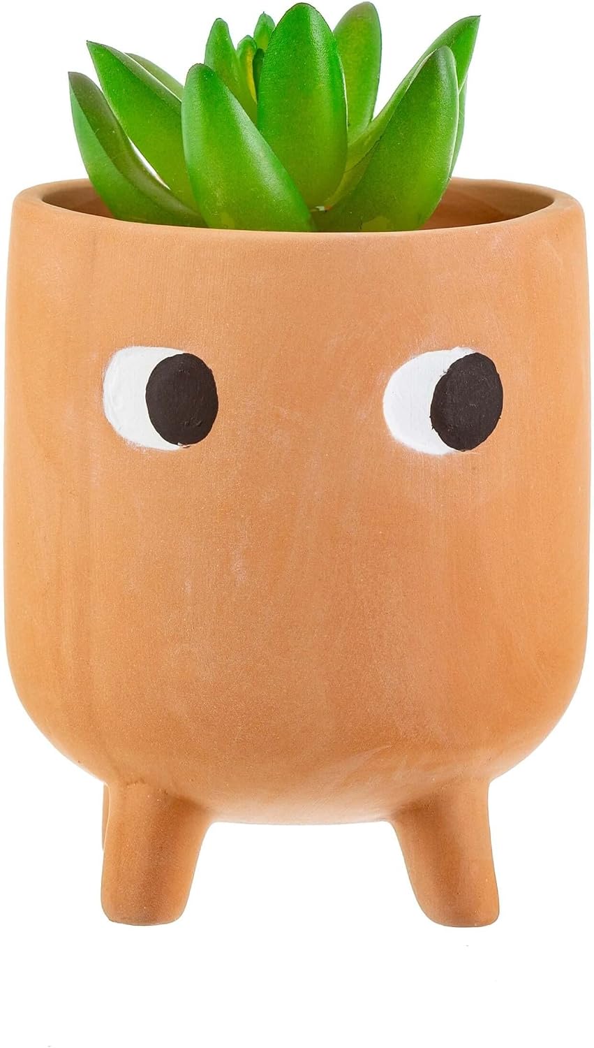 Sass & Belle Vaso Little Leggy In Terracotta Con Occhi: Fioriera Originale Stile Bohémian, 10x8 Cm - 2