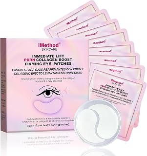 iMethod PDRN Collagen Boost Eye Mask - Under Eye Patches, Instant Lift Under Eye Mask for Reduce Fine Lines & Wrinkles, Firming Eye Patches for Puffy Eyes, Eye Bags, Dark Circles, 8 Pairs