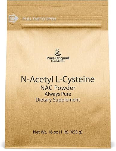 PURE ORIGINAL INGREDIENTS NAC N-acetil L-cisteína en polvo (1 lb) verificado en laboratorio, siempre puro, sin rellenos