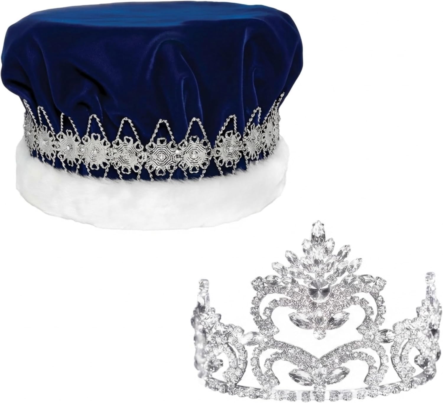 Anderson's Velvet King Crown and Penelope Queen Tiara Royalty Set