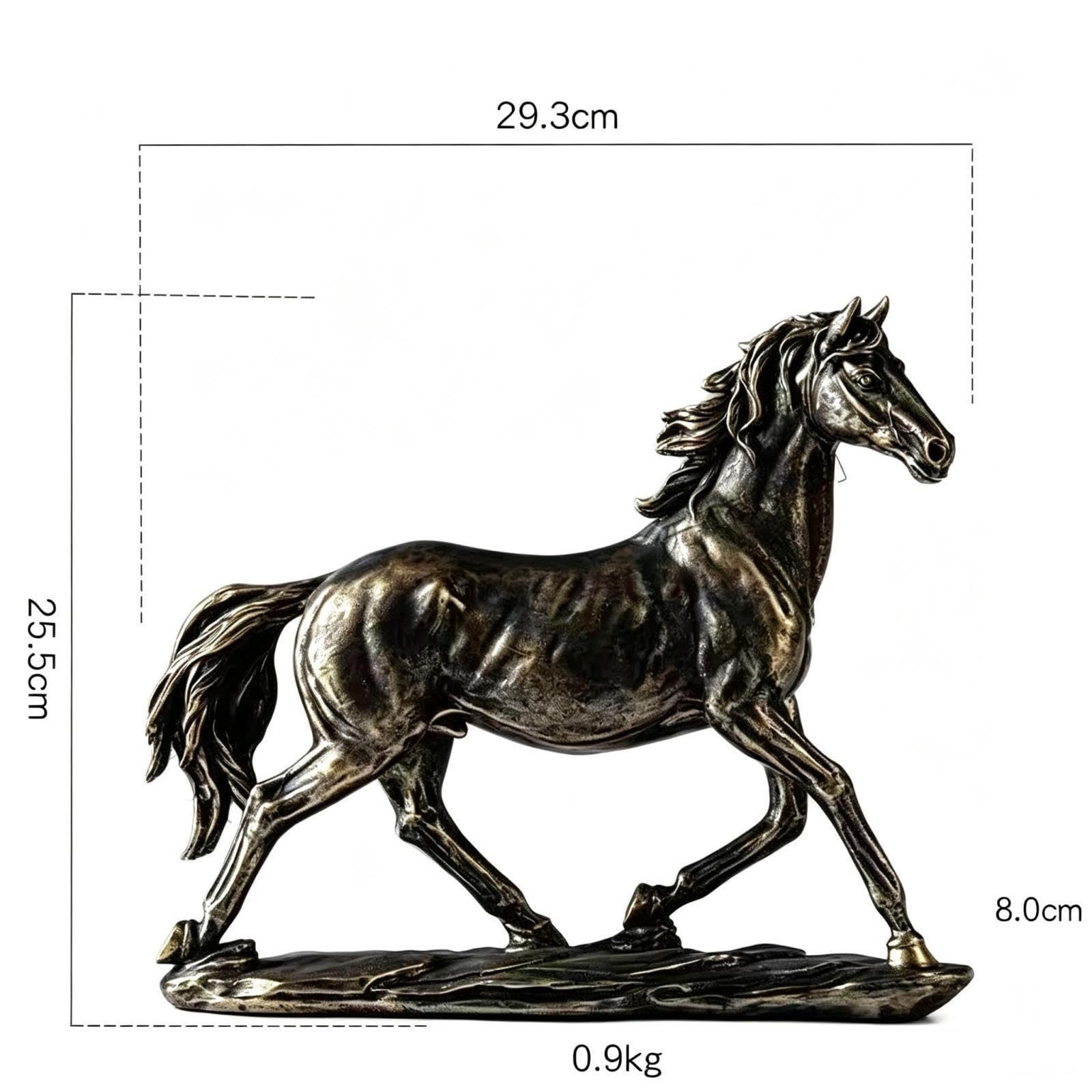 Statuetta di cavallo in piedi, statua di cavallo, 29,3 x 8 x 25,5 cm