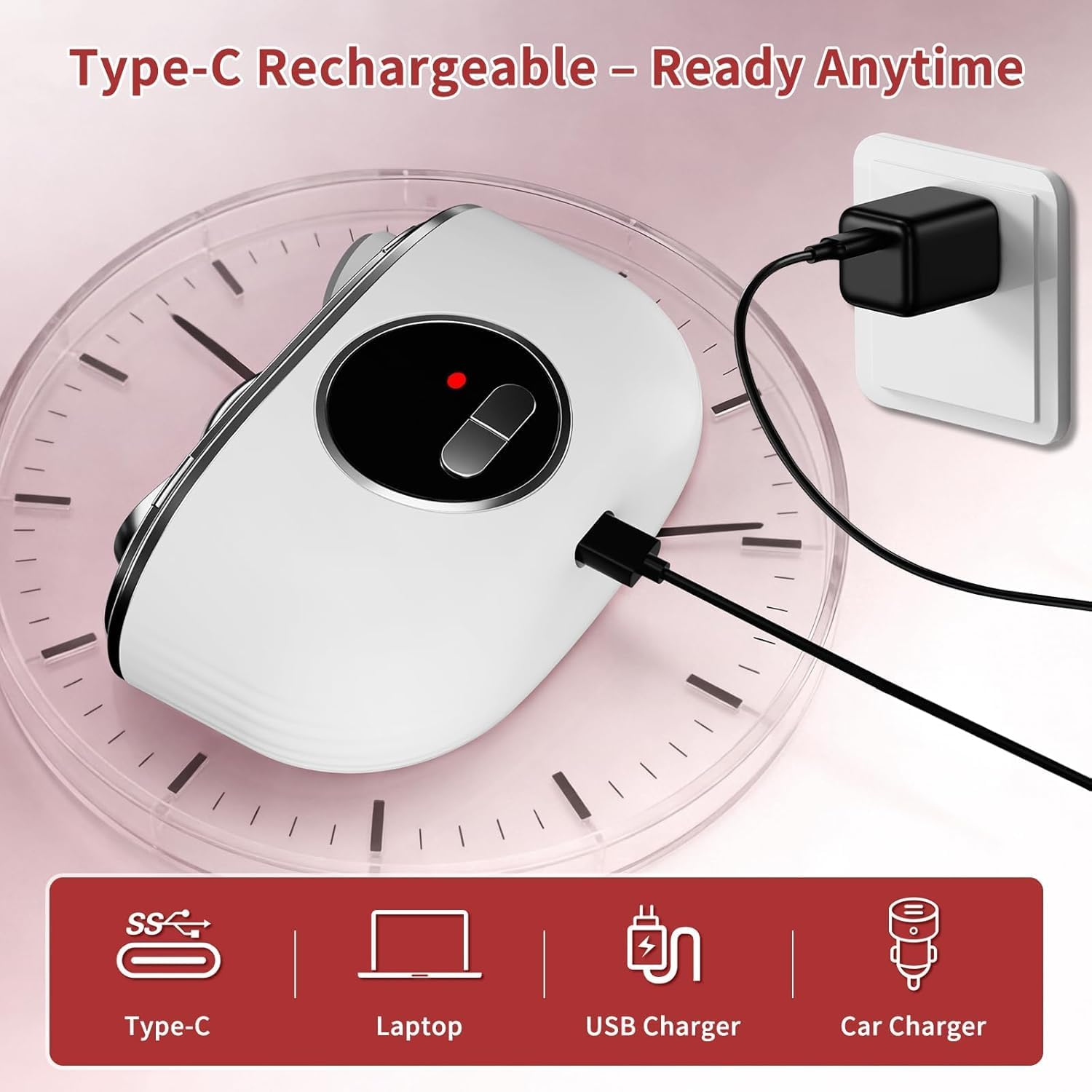 Electric Nail Clippers for Toenails Fingernail - 2026 3 in 1 Automatic Nail Trimmer with Nail Polishing and Two Adjustable Blade Widths - USB Rechargeable for Baby/Kids/Adults/Seniors Thick Nails