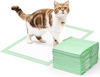 MIZOK Cat Pads 16.9x11.4in Refills for Litter Box, 6-Layer Leak-Proof Super Absorbent Up to 15-Cup Green Tea Odor-Control, Disposable (30 Counts)