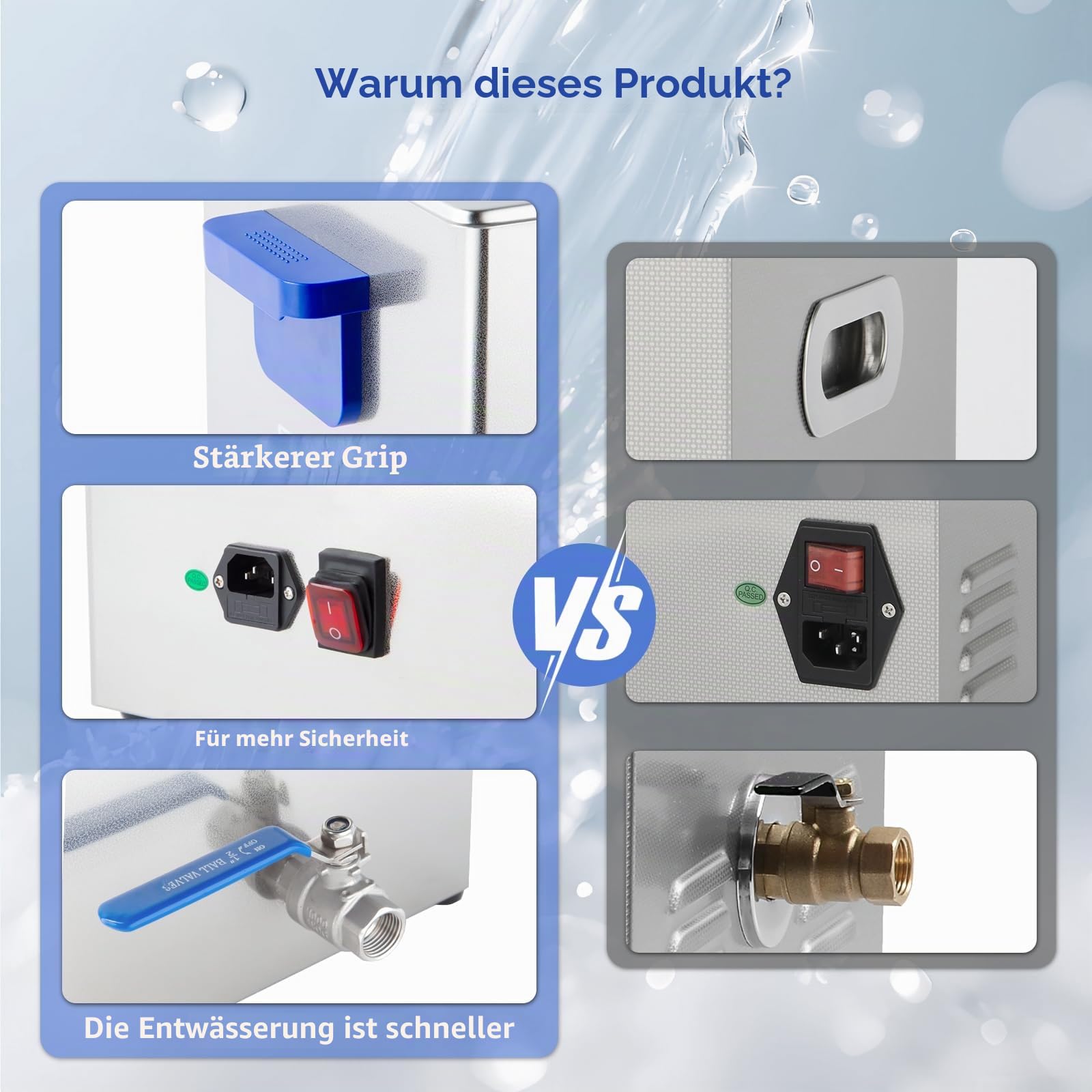 DK SONIC Ultraschallreiniger 4L, 120W, Gewerbliches Ultraschallreinigungsgerät mit Leistungsstarker, Codierter Steuerung und Fünf Modi für die Reinigung von Brillen, Halsketten, Uhren und Münzen