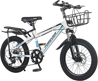 Axdwfd Kids Bike 18" & 20" Bicycles, for Boys and Girls From 7 To 14 Years Old, Children's Bicycles with Training Wheels and Handbrake Bicycle