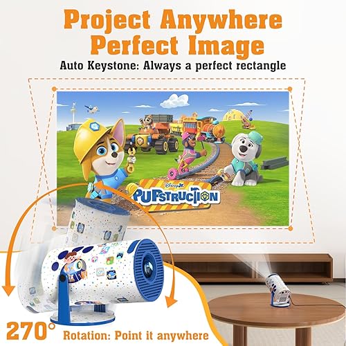 Miniatura 4 de MOMILLA Mini proyector portátil con WiFi y Bluetooth, controlador inalámbrico, proyector para niños con más de 275 juegos y TV, pantalla HD segura