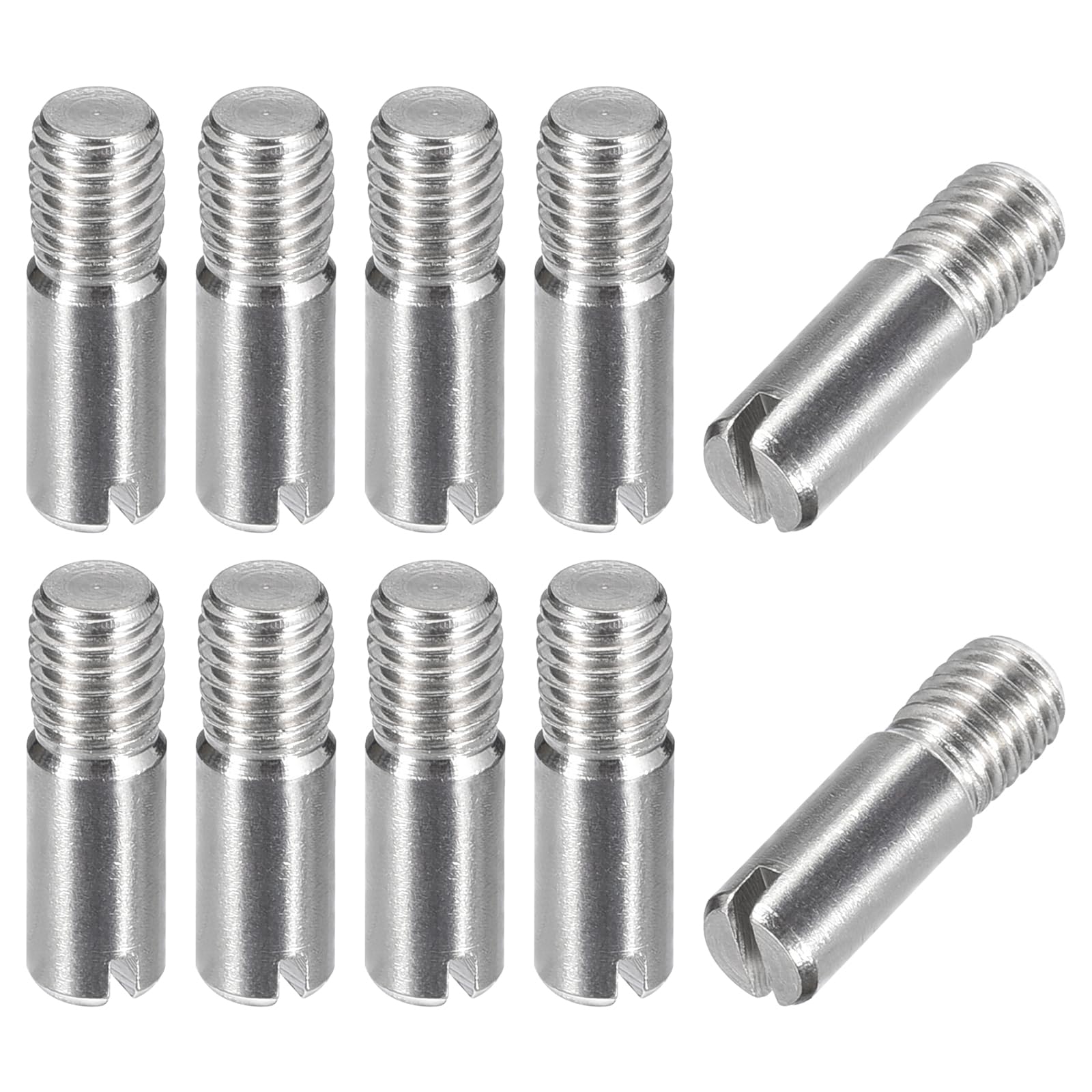 uxcell 10Pcs M5 x 16mm Slotted Cylindrical Pin 304 Stainless Steel Dowel External Thread Locating Pin for Furniture Cabinets