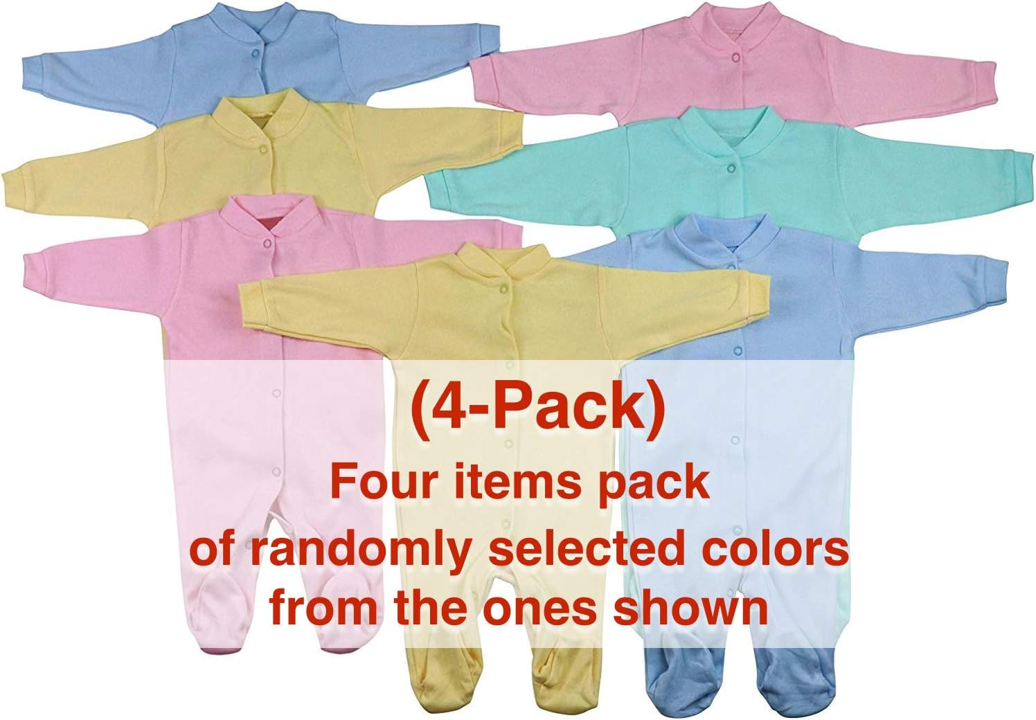 ToBeInStyle Babys' 4 Pack Button Up Bodysuit Footies