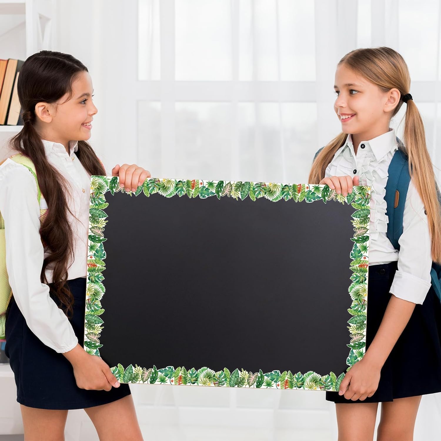 VABAMNA Boho Pinnwand-Bordüre 2,4 M – Retro Deko Mit Gänseblümchen & Regenbogen Für Klassenzimmer & Büro