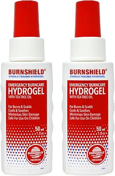 Burnshield Sterile Trauma Fire Burn Hydrogel Spray Bottle - 1.8 oz - 2 Pack