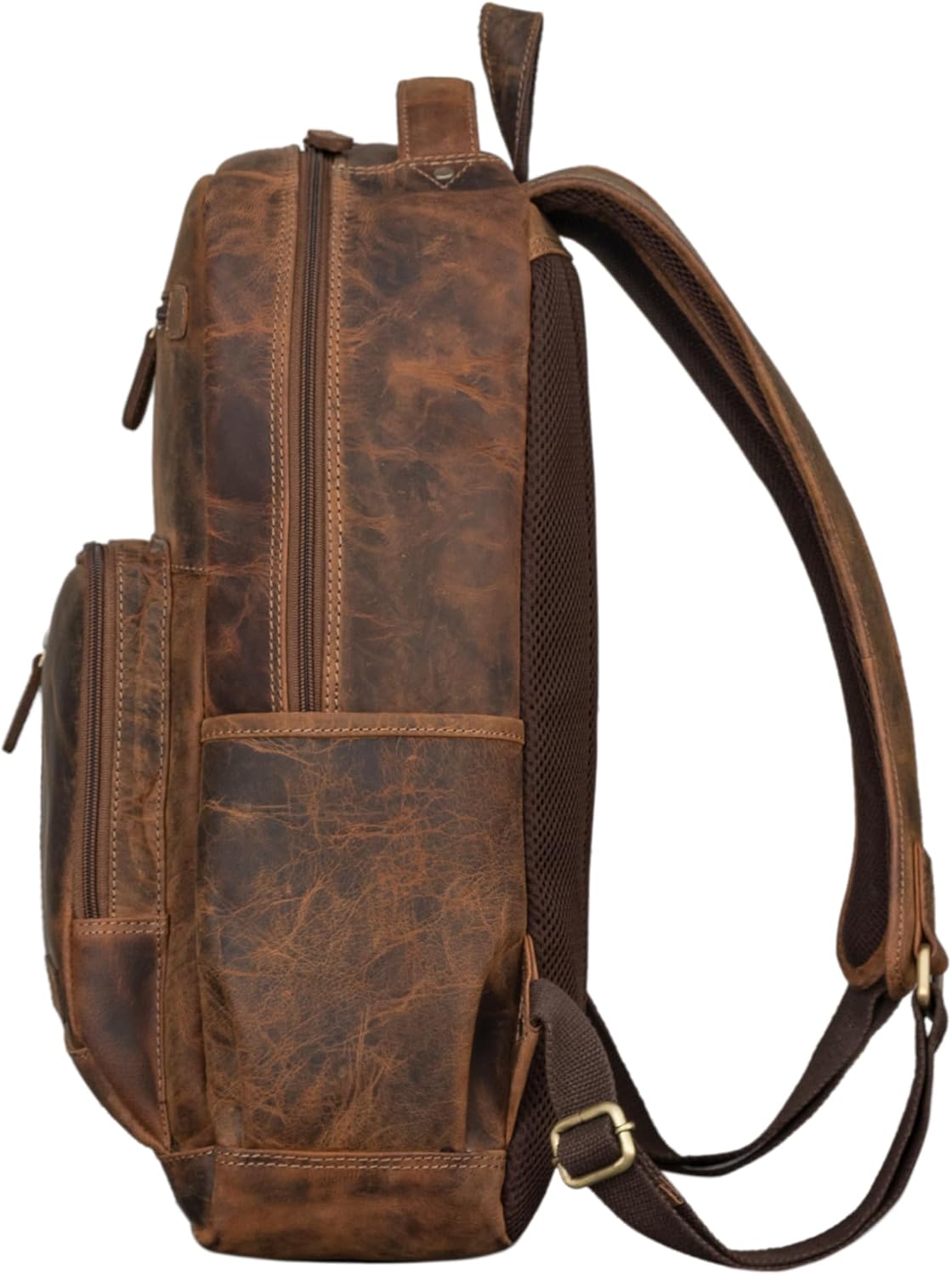 STILORD Hubertus Leren Rugzak Dames En Heren Vintage Laptop Rugzak 15 6 Inch School Rugzak Leer Dagrugzakken Leraar Tas Retro Kleur Calais Bruin