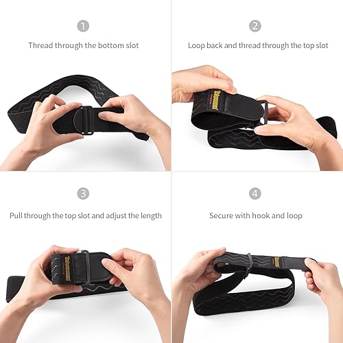 Miniatura 7 de Trilancer Correas elásticas con tiras antideslizantes, 24 x 2 pulgadas (paquete de 4) correas multiusos de gancho y bucle para manguera, cables,