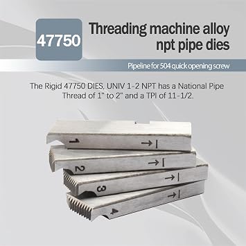47750 Threading Machine Dies, Right-Handed NPT Pipe Dies
