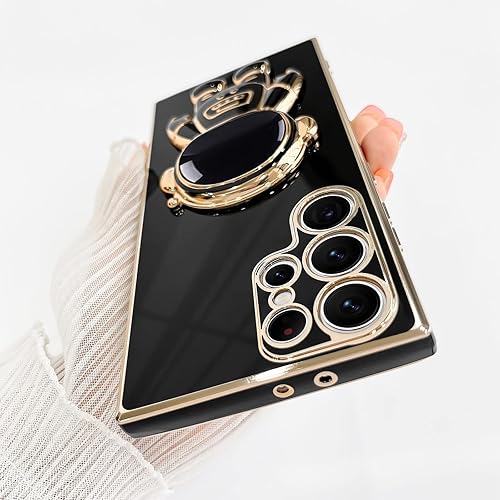 Miniatura 3 de Compatible con Samsung Galaxy S23 Ultra - Funda cuadrada con diseño de soporte de astronauta en 3D, protección de cámara, a prueba de golpes, suave