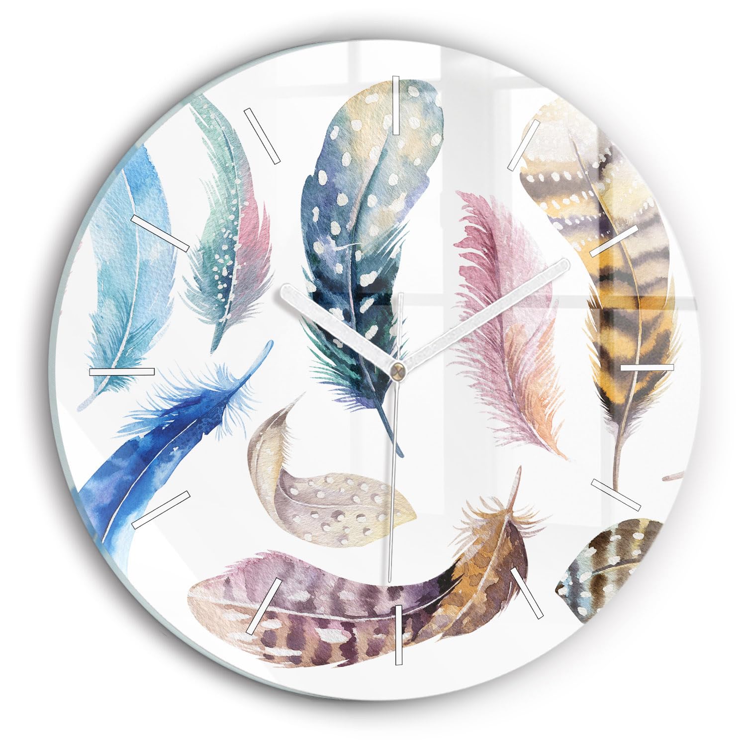 Horloge en verre Wallfluent 30 cm de qualité supérieure et design d'art rétro épuré