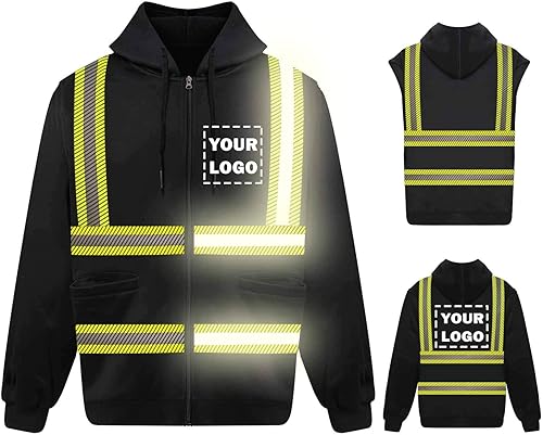 Chaqueta con capucha reflectante de alta visibilidad con manga extraíble de alta visibilidad para exteriores