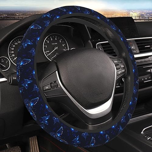 Miniatura 24 de Funda para volante de 15 pulgadas estilo retro de los años 80, cubierta universal para volante de automóvil, camión, SUV, protector duradero