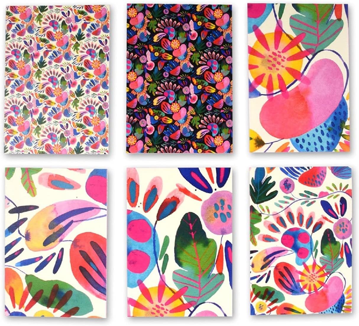 Doodle Tropical Multi Coloured Small Notecards (3 X 4.25 Inches, 160 GSM), Set of 12 I Greeting Cards for Birthday, Thank You Card.