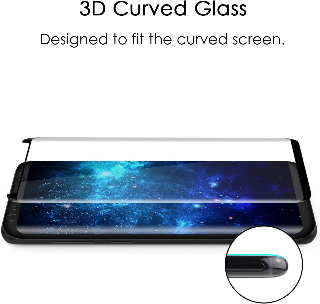 Samsung Galaxy S8 Screen Protector, Otium S8 Tempered Glass Case Friendly with Installation Tray 3D Curved, Bubble Free for Samsung Galaxy S8