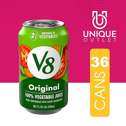 Miniatura 2 de V8 Original 100% jugo de verduras, lata de 11.5 onzas líquidas, paquete de 36 Unique Outlet
