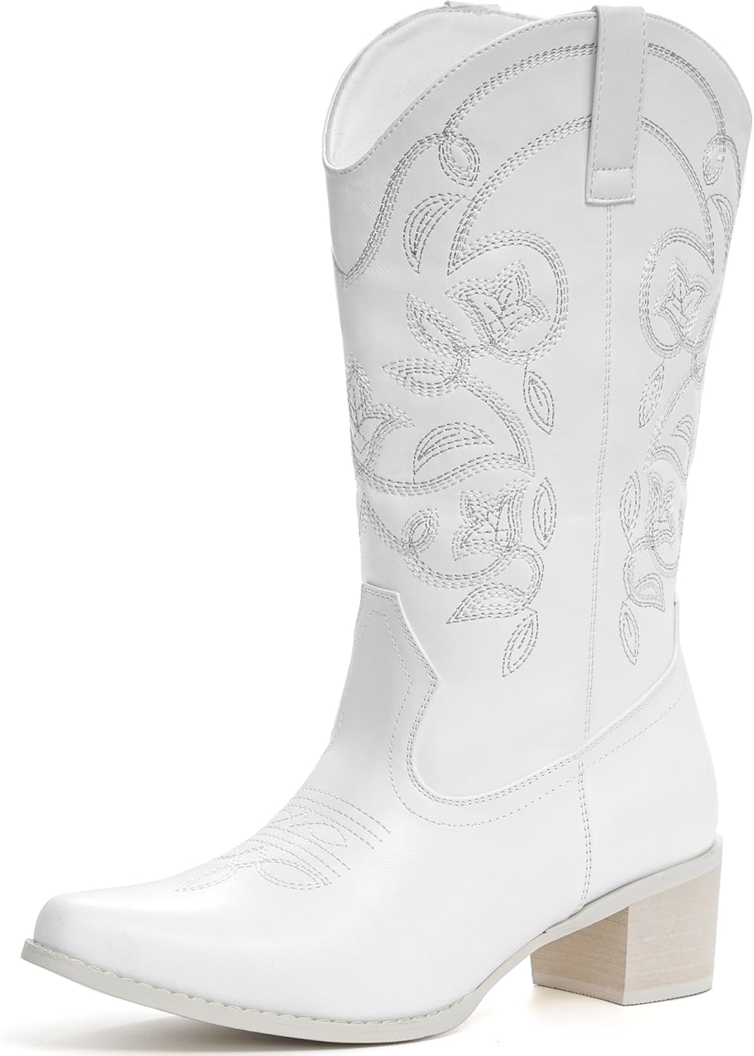 IXU Cowboy Boots For Women Wide Calf Pointy Toe Cowgirl Mid Calf... - Picture 25 of 55