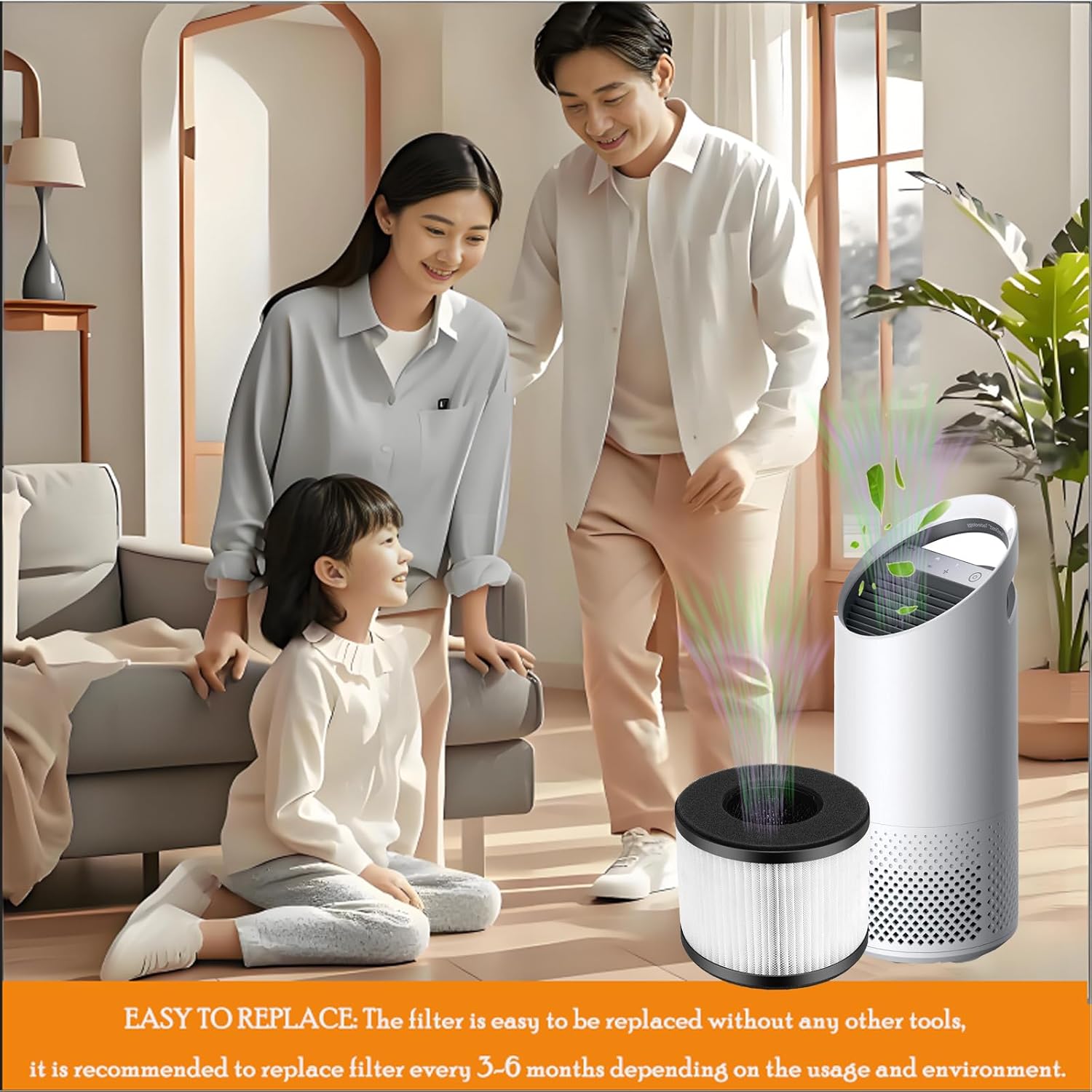 Z-1000 Filter Replacement For TruSens Z-1000 Air Purifier, Part # AFH-Z1000-01（3 H13 H-EPA Filter + 4 x Activated carbon ）used for Small Room - Image 6