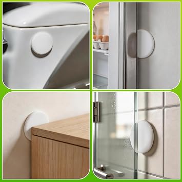 White Door Stoppers for Wall, 3.15 Self-Adhesive Door Knob Wall Protectors, 6 Pack Door Handle Stoppers, Door Bumpers to Prevent Scratches on Walls & Doors