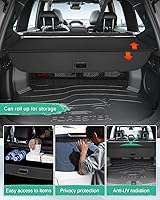 Vista 328 de Powerty Cubierta de Carga para Accesorios Kia Sportage 2023-2025 2026, Textura de Lona Cubierta Retráctil para Maletero Trasero de Carga de Equipaje