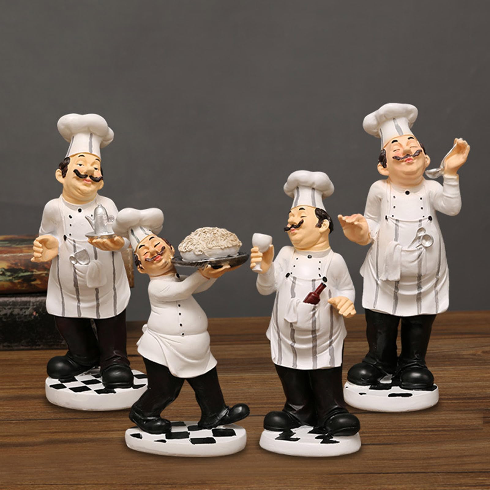 Statuette di chef per cucina, statua di chef per cucina | Figurine dello di,Centrotavola da tavolo in resina, ornamento da scrivania, arredamento da per, decorazione per la cas