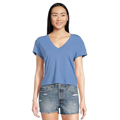 Michael Stars Harlan Cropped V Neck T Shirts Women