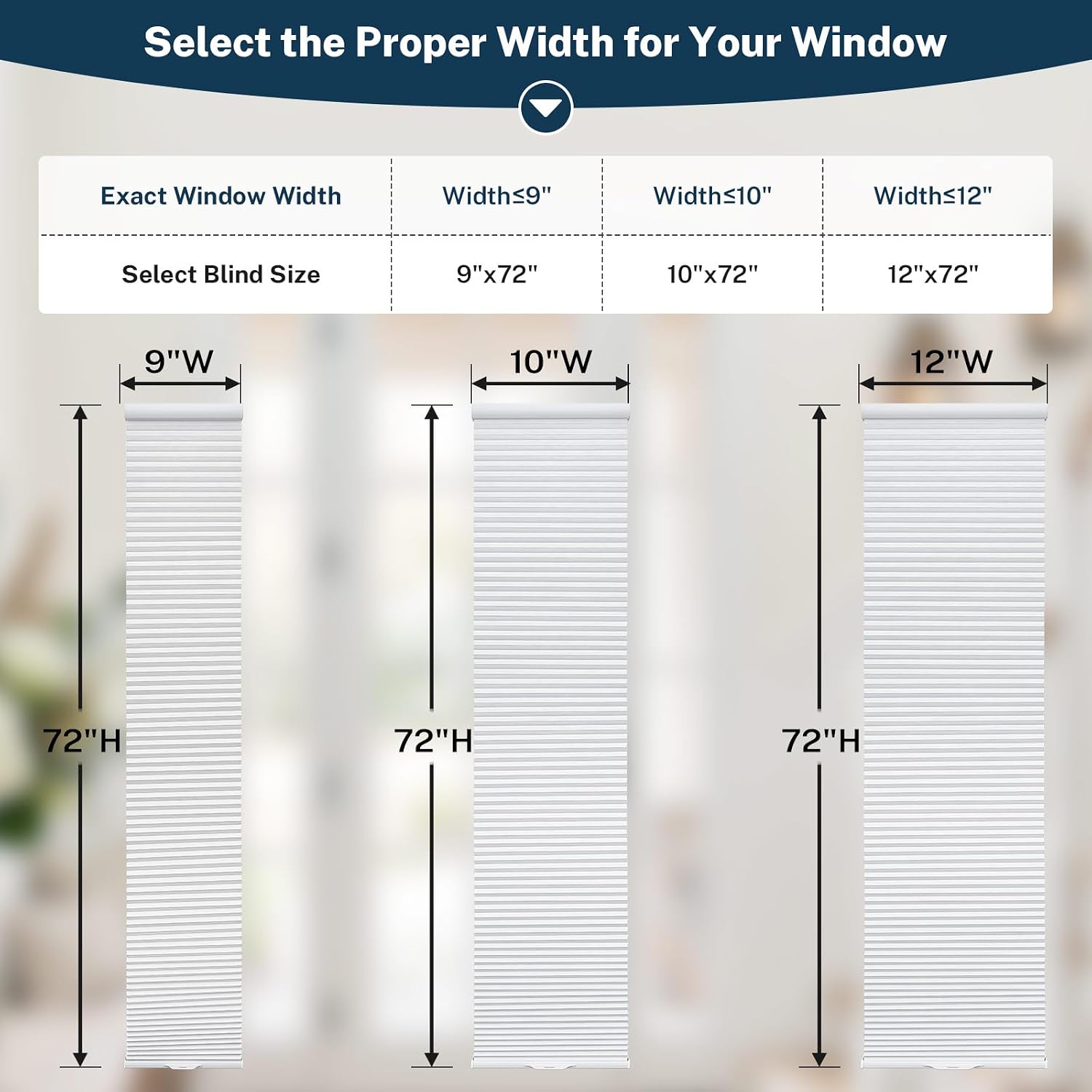 Sidelight Cellular Shades, Light Filtering, White, 9" W x 72" H