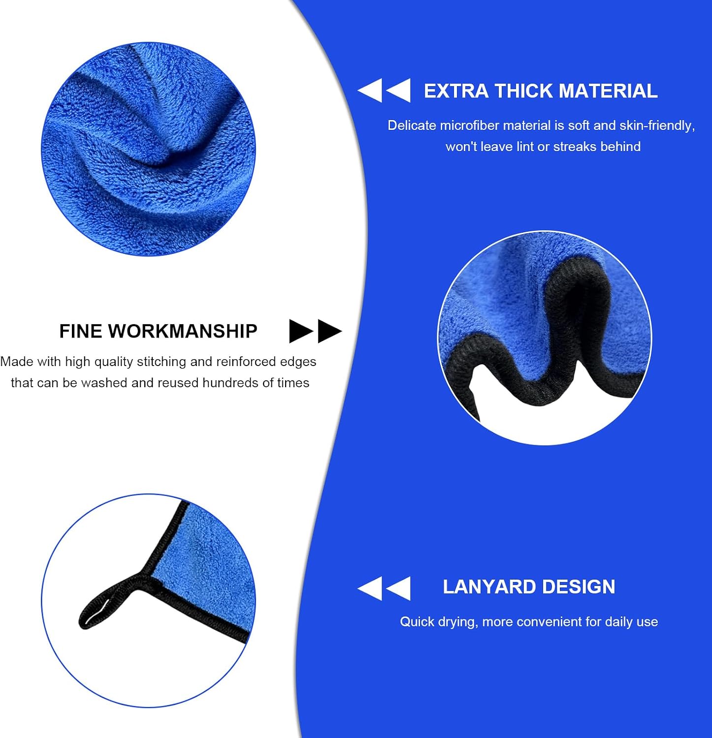 4PCS Microfiber Towels for Car, 12" x 16" 600GSM Cleaning Rags Ultra Absorbent Dusting Cloth, Scratch-Free Drying & Detailing Towel Wash Cloths for Car Interior & Exterior