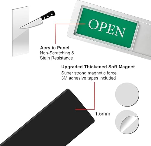 Miniatura 4 de Letrero abierto para puerta de negocios, letrero de puerta abierta cerrada para oficina, tienda de oficina, estudio privado, cirugía y clínicas,