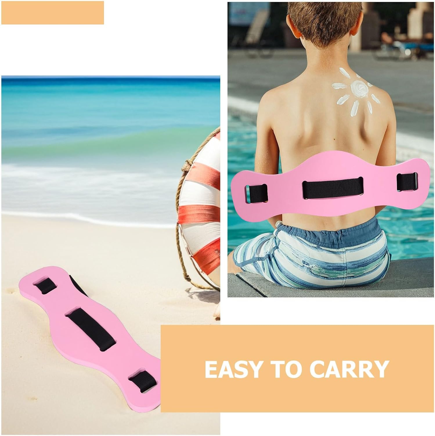 ibasenice 2pcs Swimming Flotation Exercise Belt - EVA Swim Training Belt Water Workout Aid for Beginners Emergency Rescue Pool Exercise Equipment